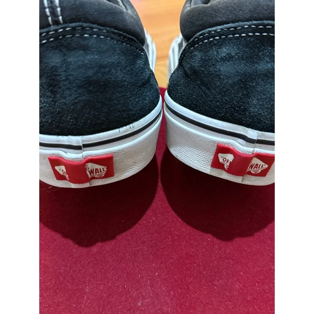 Vans Old Skool Mens 11 Black White Suede Canvas Skate Shoes Sneakers Sanitized - Picture 8 of 12